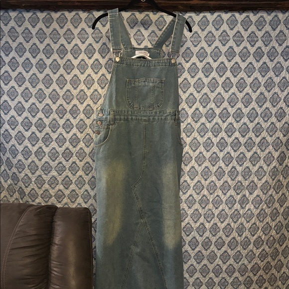 NWOT Denim Overall Dress Size Large - Picture 5 of 9